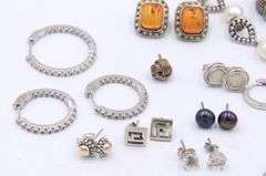 Group Lot of Vintage 925 Sterling Silver Earrings