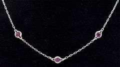 Ruby Necklace In Sterling Silver