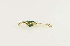 14K Yellow Gold May Birthstone Baby Syn. Emerald Boy Charm/Pendant
