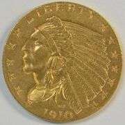 Lovely BU 1910 US $2.50 Indian Gold Piece. Nice