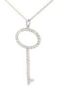 0.50ctw Diamond Key Pendant Necklace in 18K White Gold