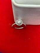 CERTIFIED BRAND NEW 14K WHITE GOLD AND LAB GRWON DIAMOND ENGAGEMENT RING