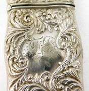 Antique Sterling Repousse Match Safe