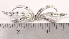 Wave Stud Earrings In Sterling Silver