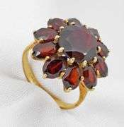 Classic Garnet Cluster Ring in 14k
