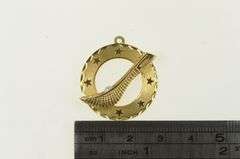 14K Yellow Gold Lacrosse Stick Vintage Pearl Ball Sport Charm/Pendant