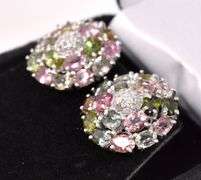 Opulent 6.45CTW Tourmaline & 0.28CTW Diamond Earrings in Sterling Silver