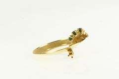 14K Yellow Gold 1960's Turquoise Ornate Round Textured Pin/Brooch