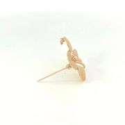 14K Yellow Gold Brushed Finish Retro Four Leaf Clover Lucky Pin/Brooch