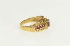 14K Yellow Gold Natural Ruby Diamond Halo Engagement Ring