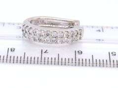 Attractive White Gold 1.20ctw Two Row Diamond Huggie Earrings