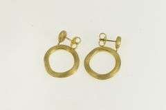 18K Yellow Gold Marco Bicego Jaipur Circle Dangle Designer Earrings