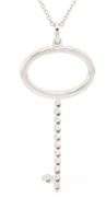 0.50ctw Diamond Key Pendant Necklace in 18K White Gold