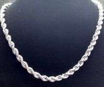 STYLISH AND ELEGANT 14K ICY WHITE GOLD ROPE CHAIN