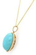 New Effy Gemma Oval Turquoise Pendant Necklace in 14K