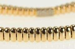 18K Rose Gold Pave Diamond 8mm Omega Chain Statement Bracelet