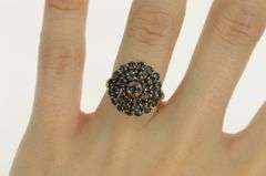 14K Yellow Gold Sapphire Domed Layered Cocktail Statement Ring
