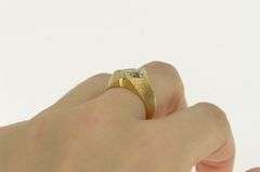 14K Yellow Gold Squared Diamond Vintage Geometric Statement Ring