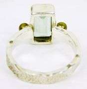 Sterling Green Amethyst Ring, Size 7