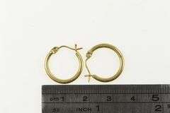 14K Yellow Gold 16.3mm Rounded Simple Fashion Hoop Earrings