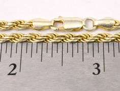 Vermeil Rope Chain Necklace In Sterling Silver