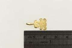 14K Yellow Gold Diamond Cut Teddy Bear Stuffed Animal Charm/Pendant
