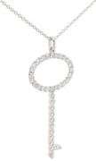 0.50ctw Diamond Key Pendant Necklace in 18K White Gold