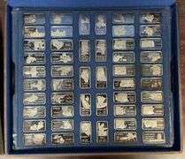Pure .999 Fine Silver 1 Troy Oz Ingots of all 50 US States in deluxe wooden box