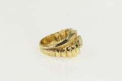 14K Yellow Gold Oval Natural Opal Retro Swirl Statement Ring