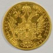 Semi-Prooflike BU Austria 1 Ducat Gold Piece dated 1915