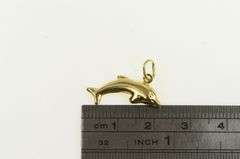 14K Yellow Gold Puffy Dolphin Ocean Animal Nature Charm/Pendant