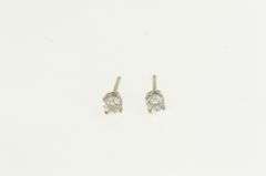 14K White Gold 0.28 Ctw Diamond Solitaire Classic Stud Earrings