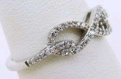 10K White Gold Pave Diamond Infinity Ring, 6.5