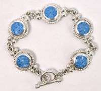 Blue Gemstone Bracelet In Sterling Silver