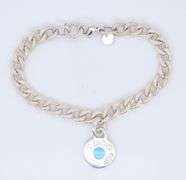 Tiffany & Co Blue Enamel 1837 Round Charm Bracelet