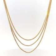 14K Yellow Gold 1.4mm Classic Link Snake Chain Vintage Necklace