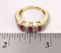 Cute Ruby and Diamond Ring In Yellow Gold