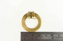 14K Yellow Gold 1960's Turquoise Ornate Round Textured Pin/Brooch