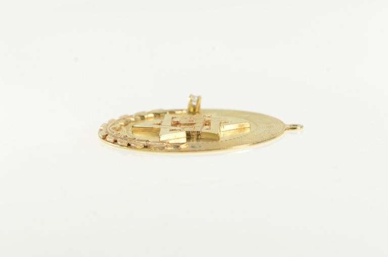 14K Yellow Gold Jewish Star of David Hebrew Diamond Charm/Pendant