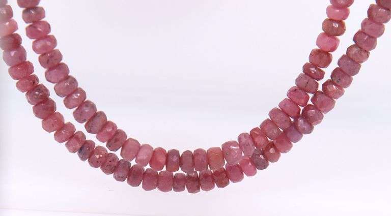 Double Row Ruby Bead Necklace
