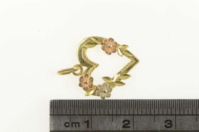 14K Yellow Gold Two Tone Rose Flower Black Hills Gold Charm/Pendant