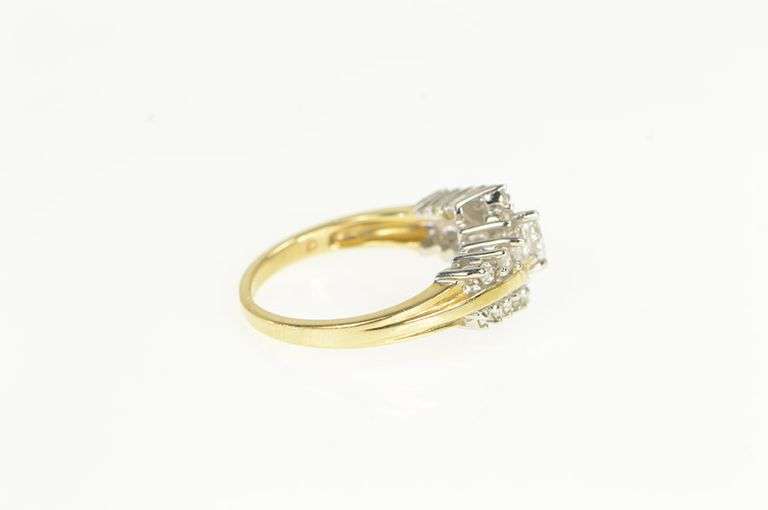 14K Yellow Gold 0.60 Ctw Marquise Diamond Bypass Engagement Ring