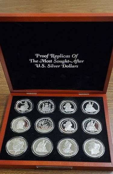 12 Fabulous 1 oz Replicas of Rarest US Silver Dollars in pure .999 fine silver