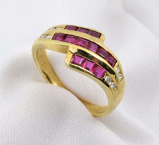 Feminine 14K  Baguette Ruby Ring