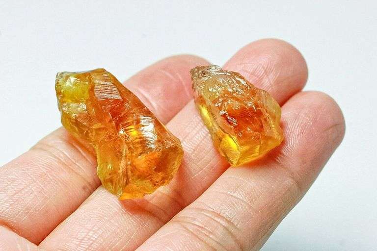 Beautiful 55.30ct uncut golden Citrine pair
