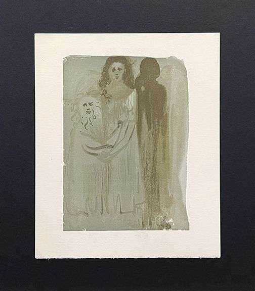Very Collectible Salvador Dali Woodblock from The Divince Comedy Suite Circa 1964
