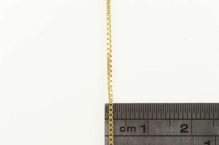 14K Yellow Gold 1.0mm Square Chain Classic Box Link Necklace