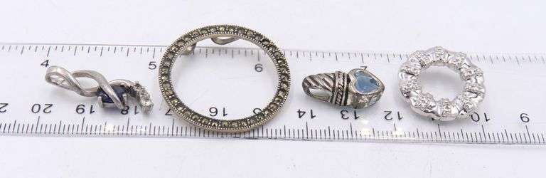 Group Lot of Vintage 925 Sterling Silver Pendants