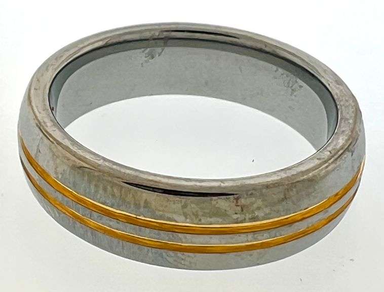 Two tone tungsten ring