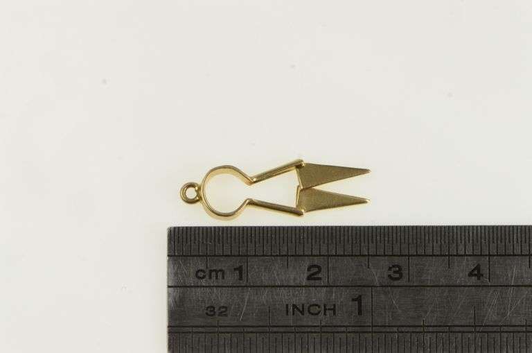 14K Yellow Gold Sheep Shears Shepherd Farmer Articulated Charm/Pendant